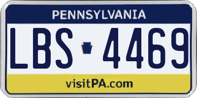 PA license plate LBS4469