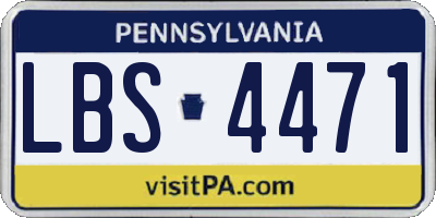 PA license plate LBS4471