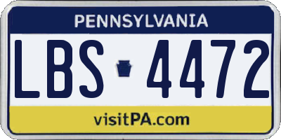 PA license plate LBS4472