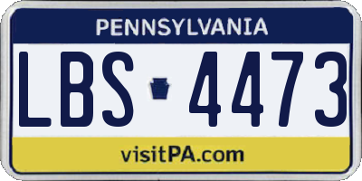 PA license plate LBS4473
