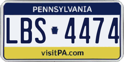 PA license plate LBS4474