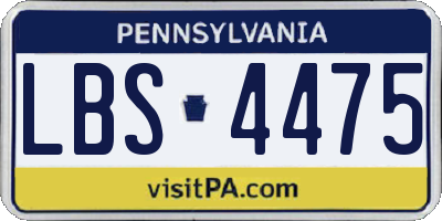PA license plate LBS4475