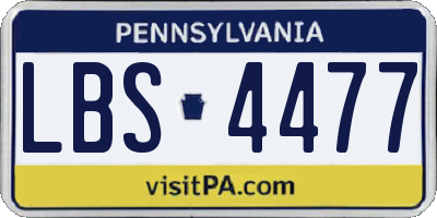 PA license plate LBS4477
