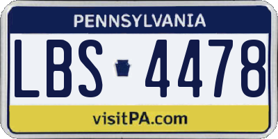 PA license plate LBS4478