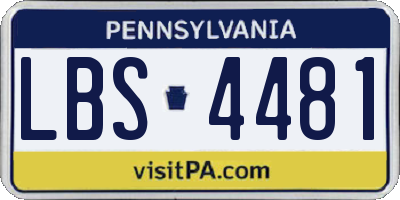 PA license plate LBS4481