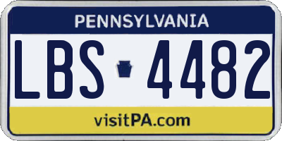 PA license plate LBS4482