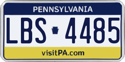 PA license plate LBS4485