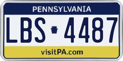 PA license plate LBS4487