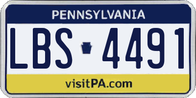 PA license plate LBS4491