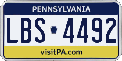 PA license plate LBS4492