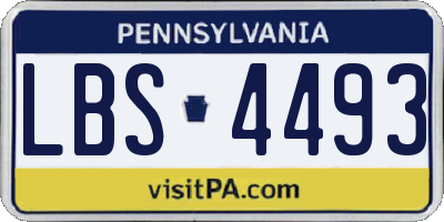 PA license plate LBS4493