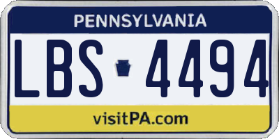 PA license plate LBS4494