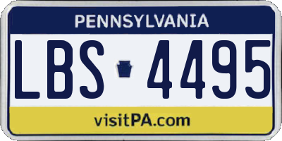PA license plate LBS4495