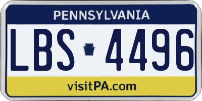 PA license plate LBS4496