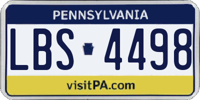 PA license plate LBS4498