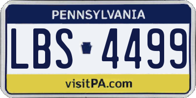 PA license plate LBS4499