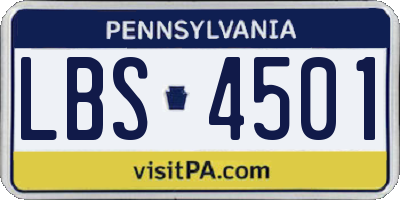 PA license plate LBS4501