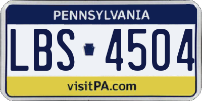 PA license plate LBS4504