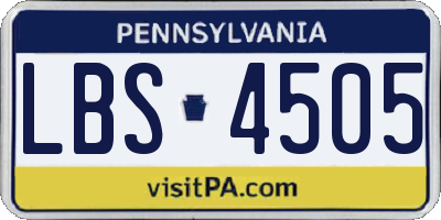 PA license plate LBS4505