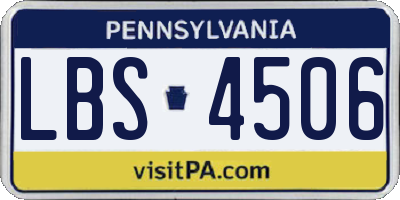 PA license plate LBS4506