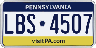 PA license plate LBS4507
