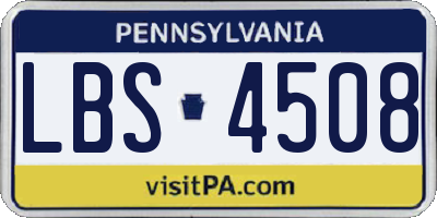 PA license plate LBS4508