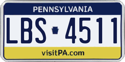 PA license plate LBS4511