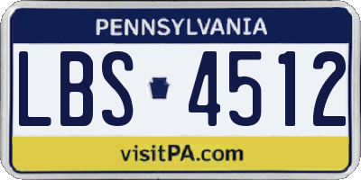 PA license plate LBS4512