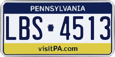 PA license plate LBS4513