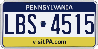 PA license plate LBS4515
