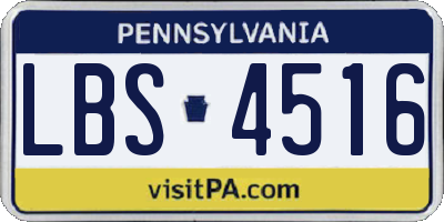 PA license plate LBS4516