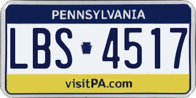 PA license plate LBS4517
