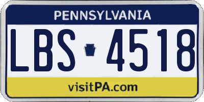 PA license plate LBS4518