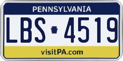 PA license plate LBS4519