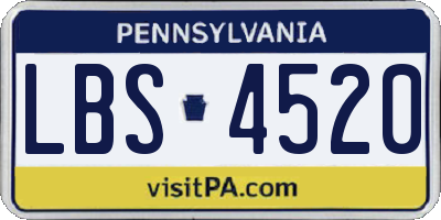 PA license plate LBS4520