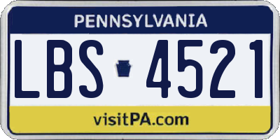 PA license plate LBS4521