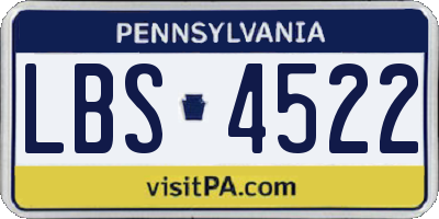 PA license plate LBS4522