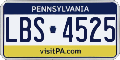 PA license plate LBS4525