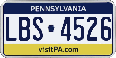 PA license plate LBS4526