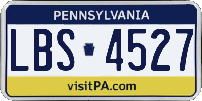 PA license plate LBS4527