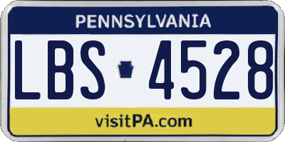 PA license plate LBS4528