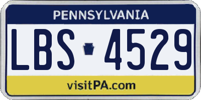 PA license plate LBS4529