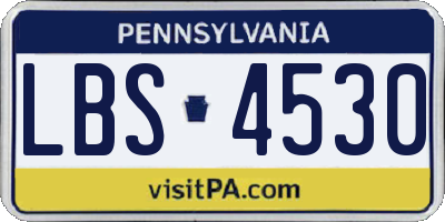 PA license plate LBS4530