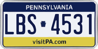PA license plate LBS4531