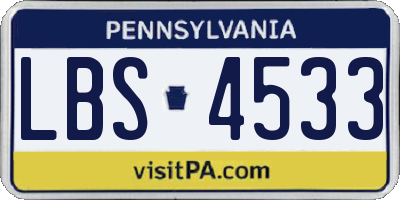PA license plate LBS4533