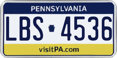 PA license plate LBS4536