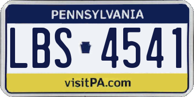 PA license plate LBS4541