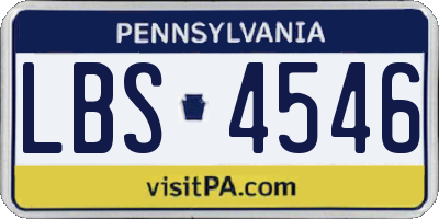 PA license plate LBS4546