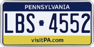 PA license plate LBS4552