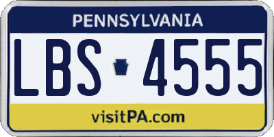 PA license plate LBS4555